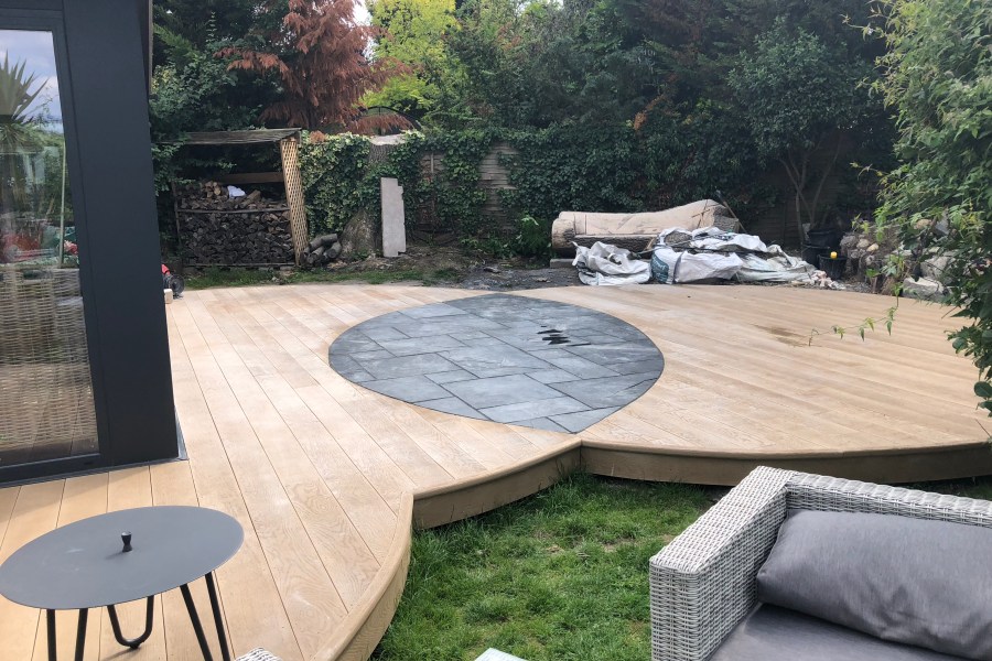 Haslingfield contemporary modern rear garden design and landscape